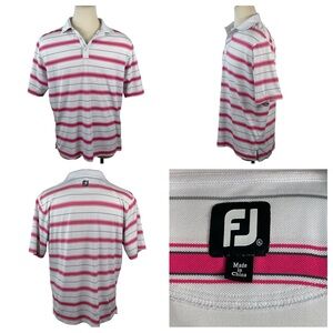 Men’s FootJoy Pique‎ Stretch Fabric Striped Polo XL 0253
